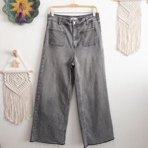 OAT Gray Wash Wide Leg Denim Jeans Size 10/30